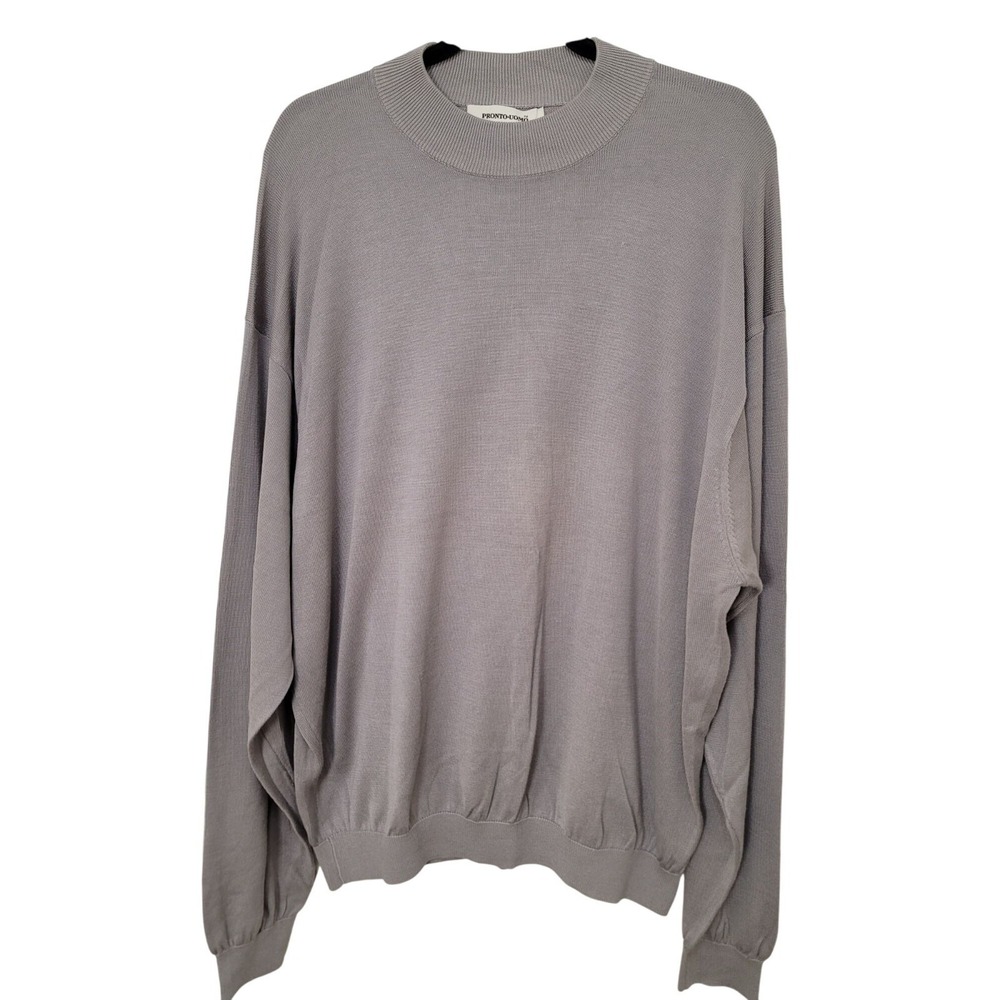 Pronto Uomo Gray Crewneck Sweater XXL Long Sleeve Men's Casual Knitwear